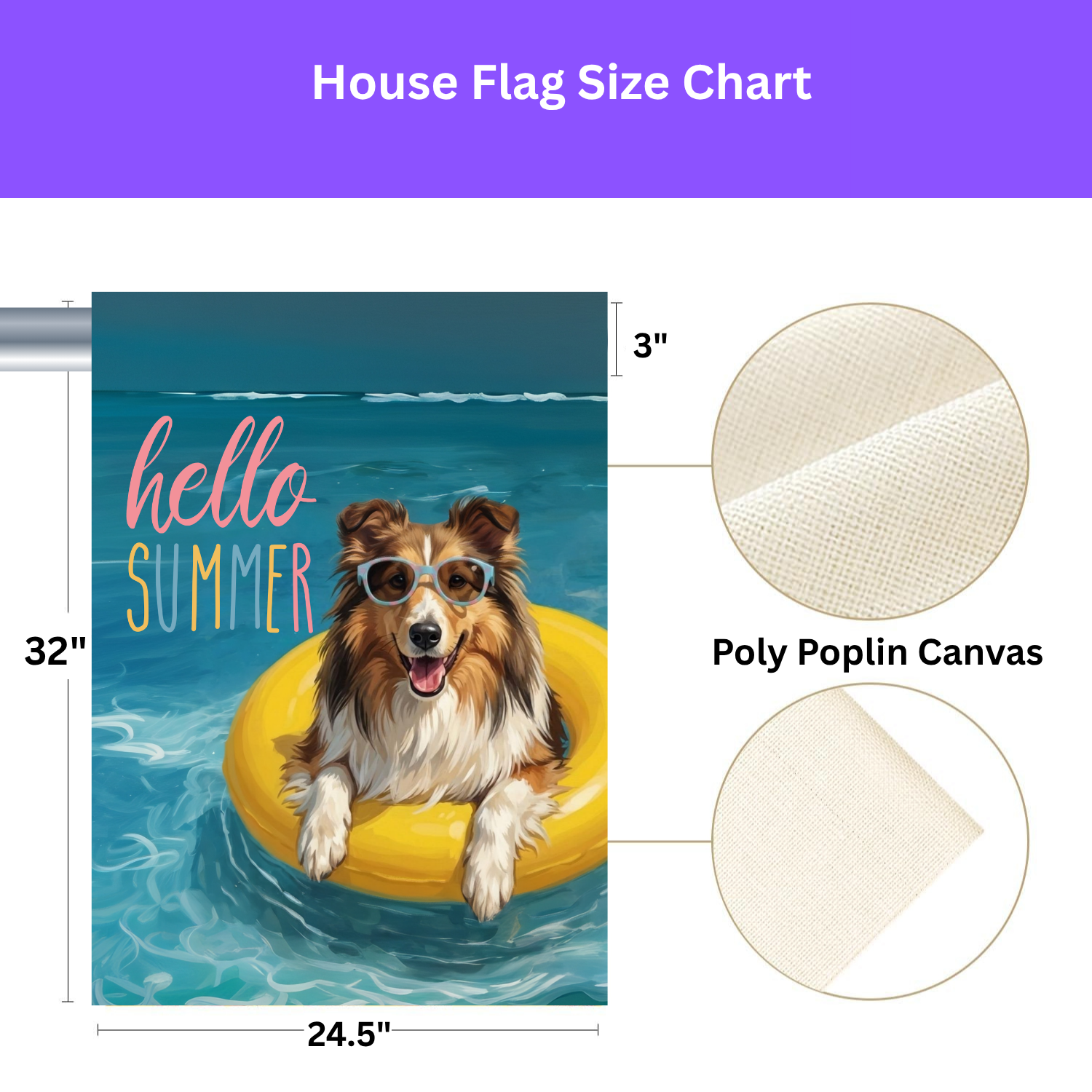 Hello Summer Sheltie Garden Flag