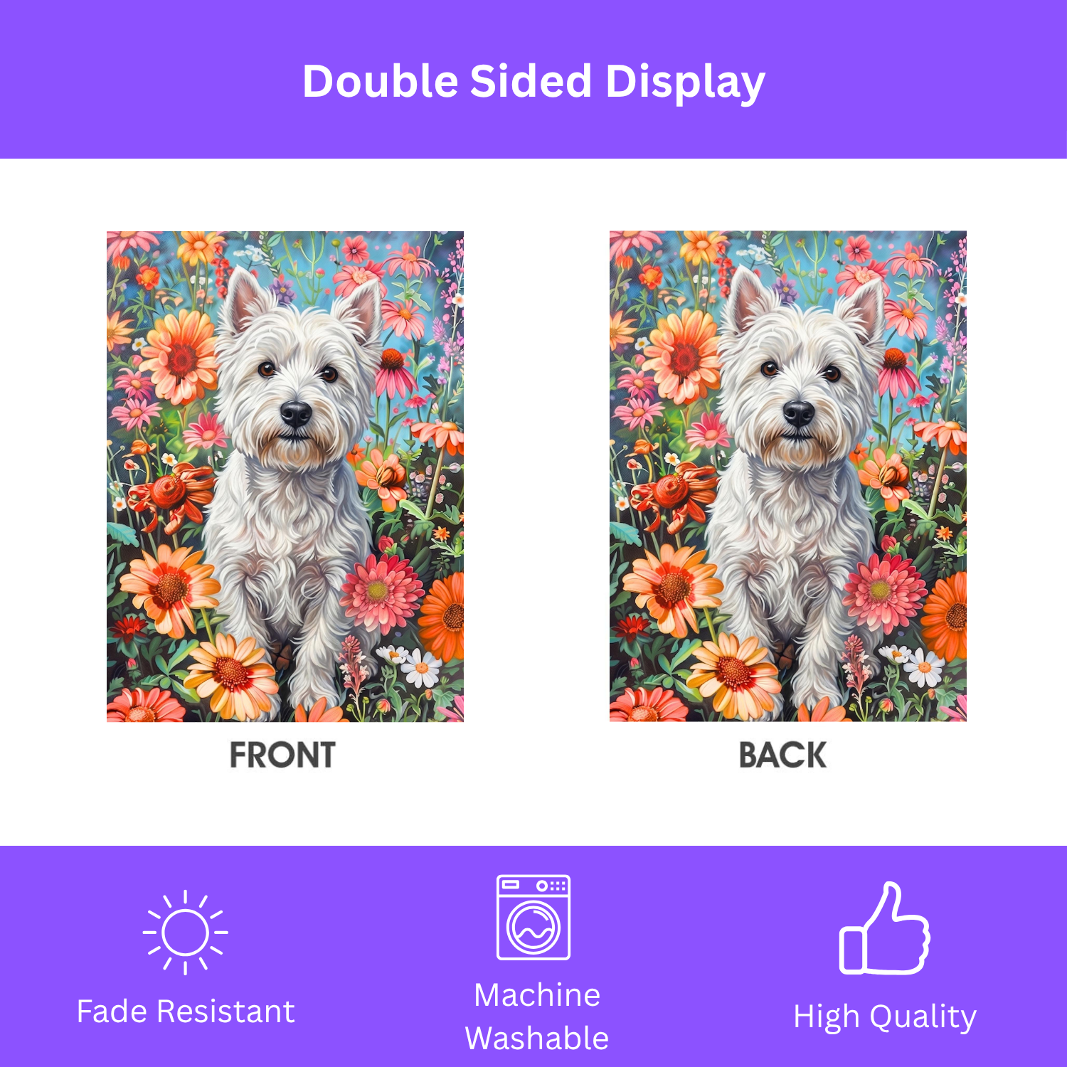 Flower Garden Westie Garden Flag