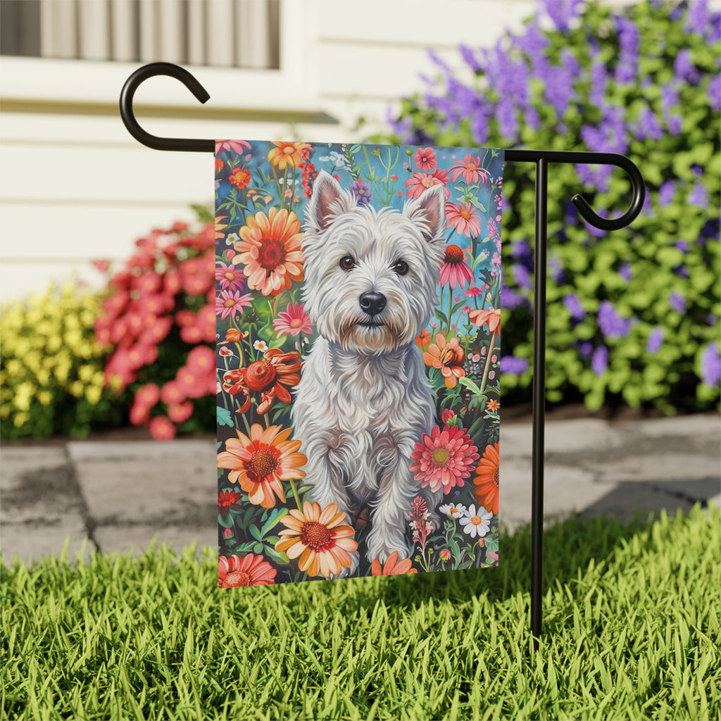 Flower Garden Westie Garden Flag