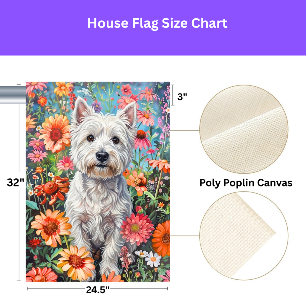 Flower Garden Westie Garden Flag
