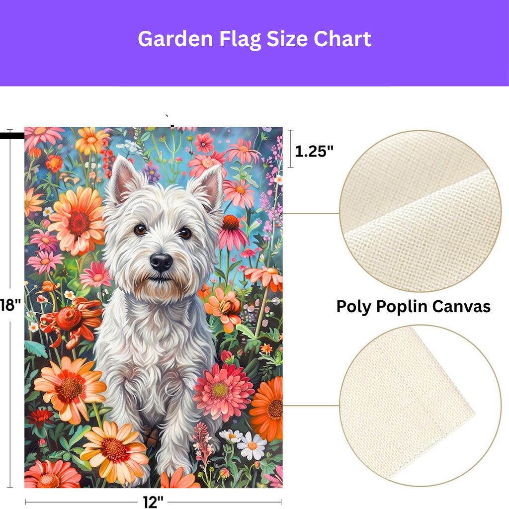 Flower Garden Westie Garden Flag