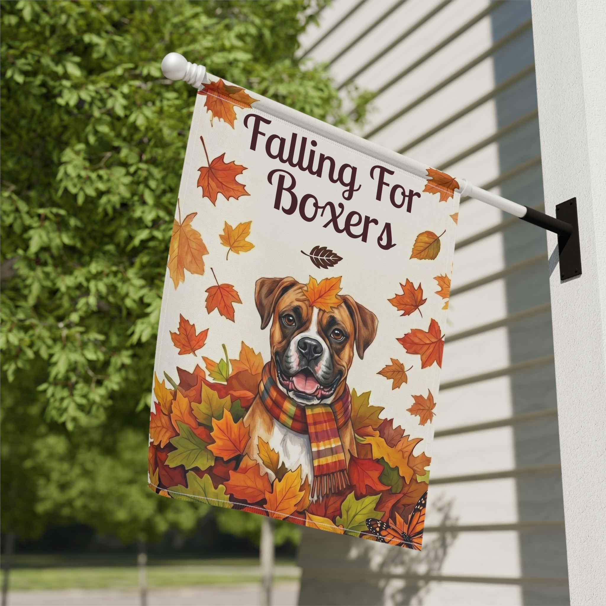 Falling For Boxers Garden Flag