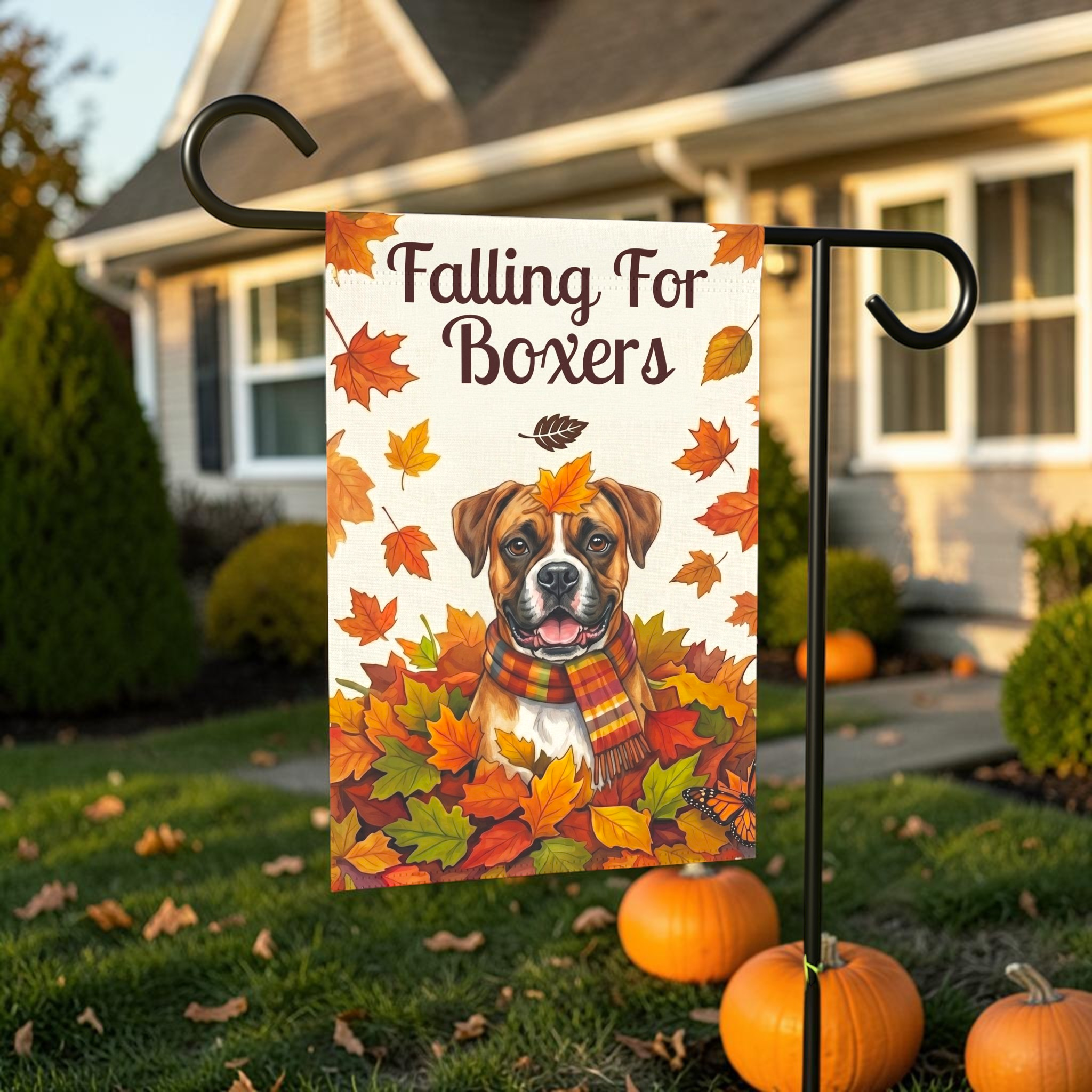 Falling For Boxers Garden Flag