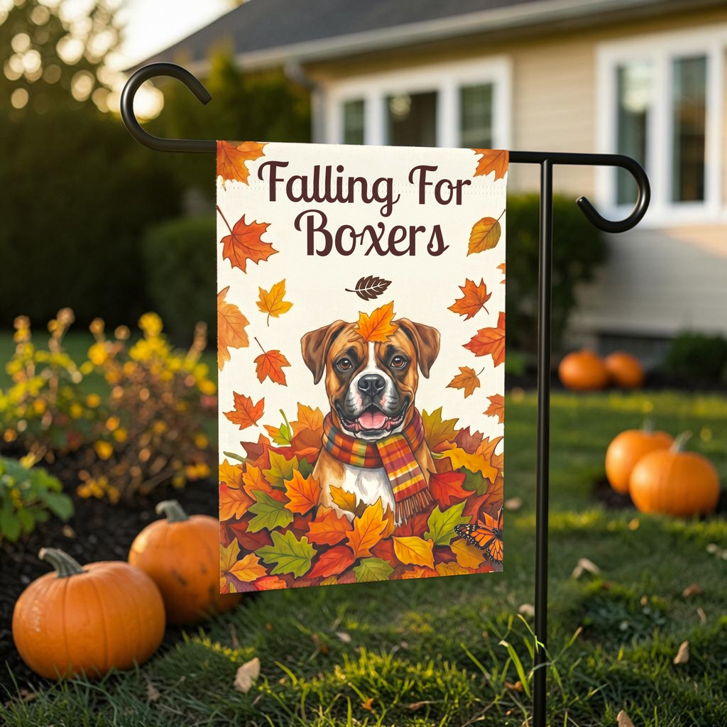 Falling For Boxers Garden Flag