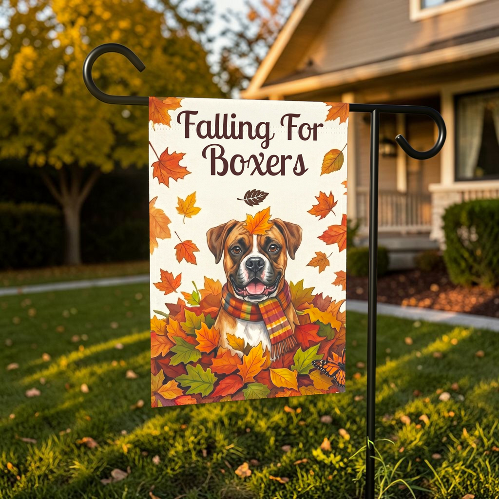 Falling For Boxers Garden Flag