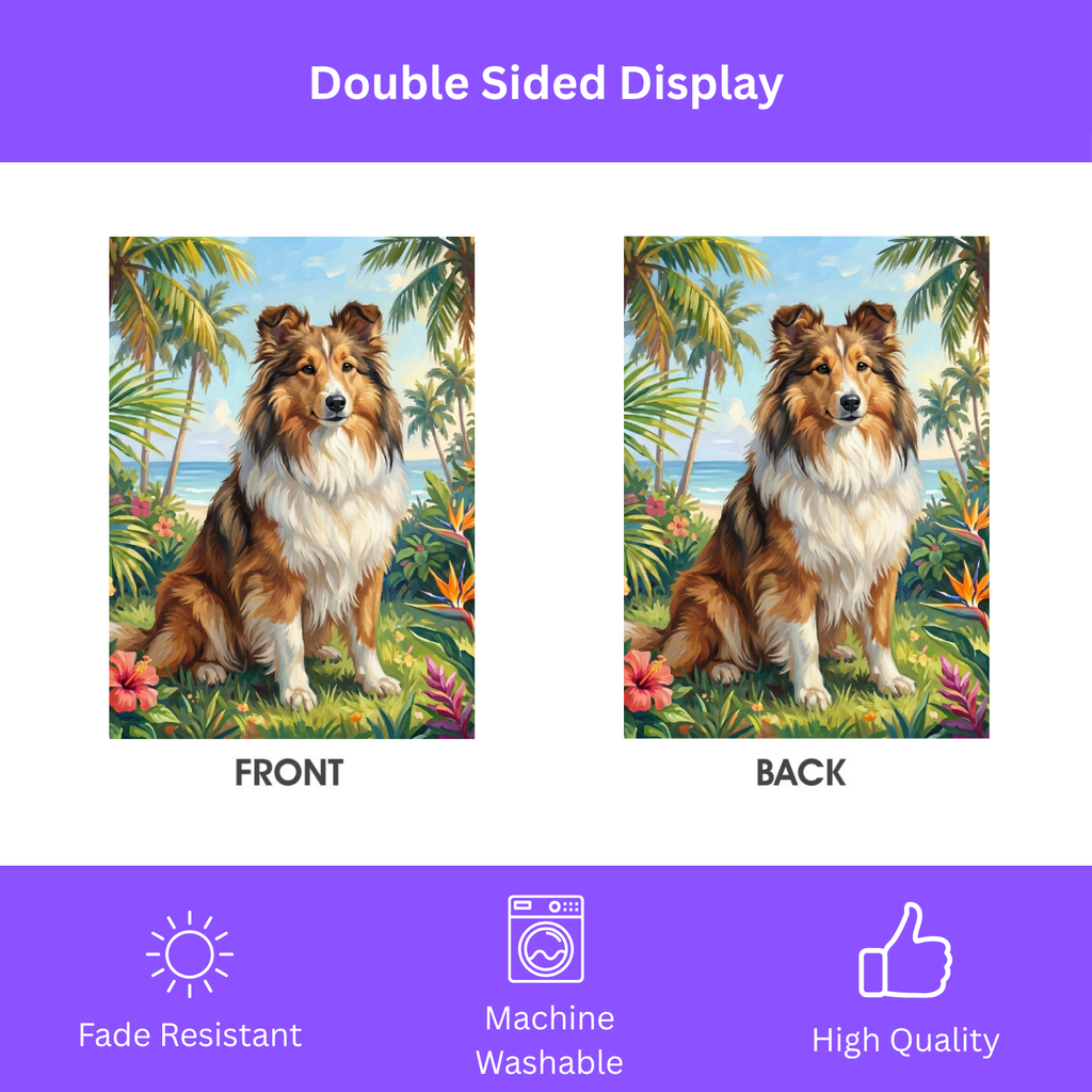 Palm Tree Summer Sheltie Garden Flag