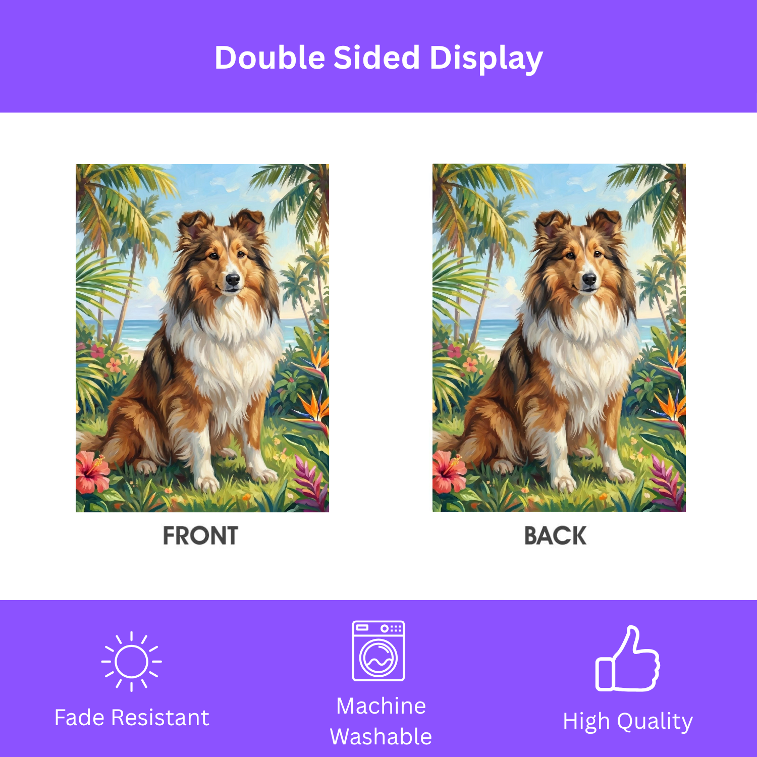 Palm Tree Summer Sheltie Garden Flag