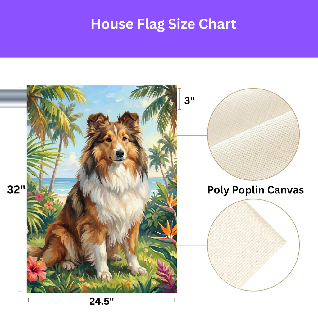 Palm Tree Summer Sheltie Garden Flag