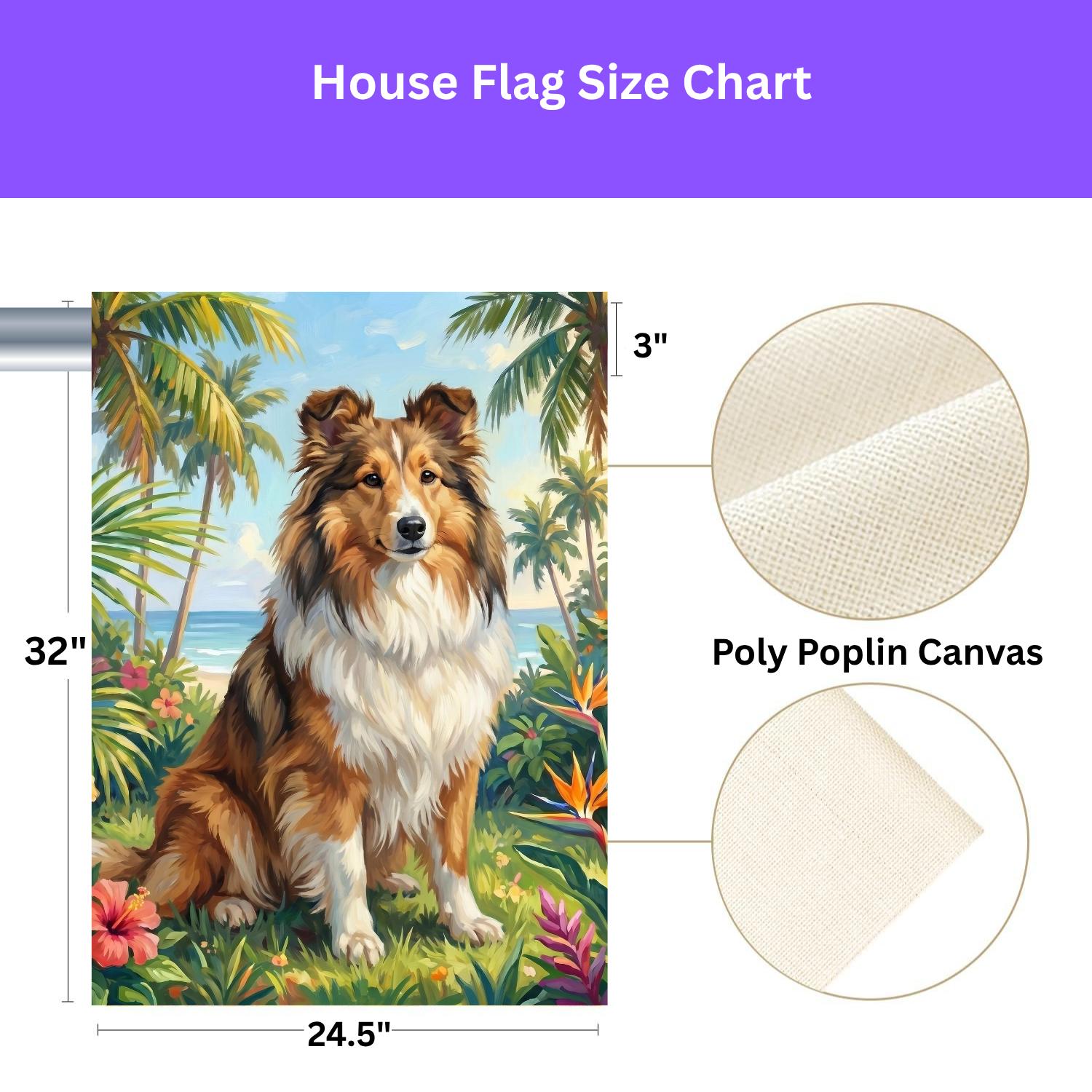Palm Tree Summer Sheltie Garden Flag