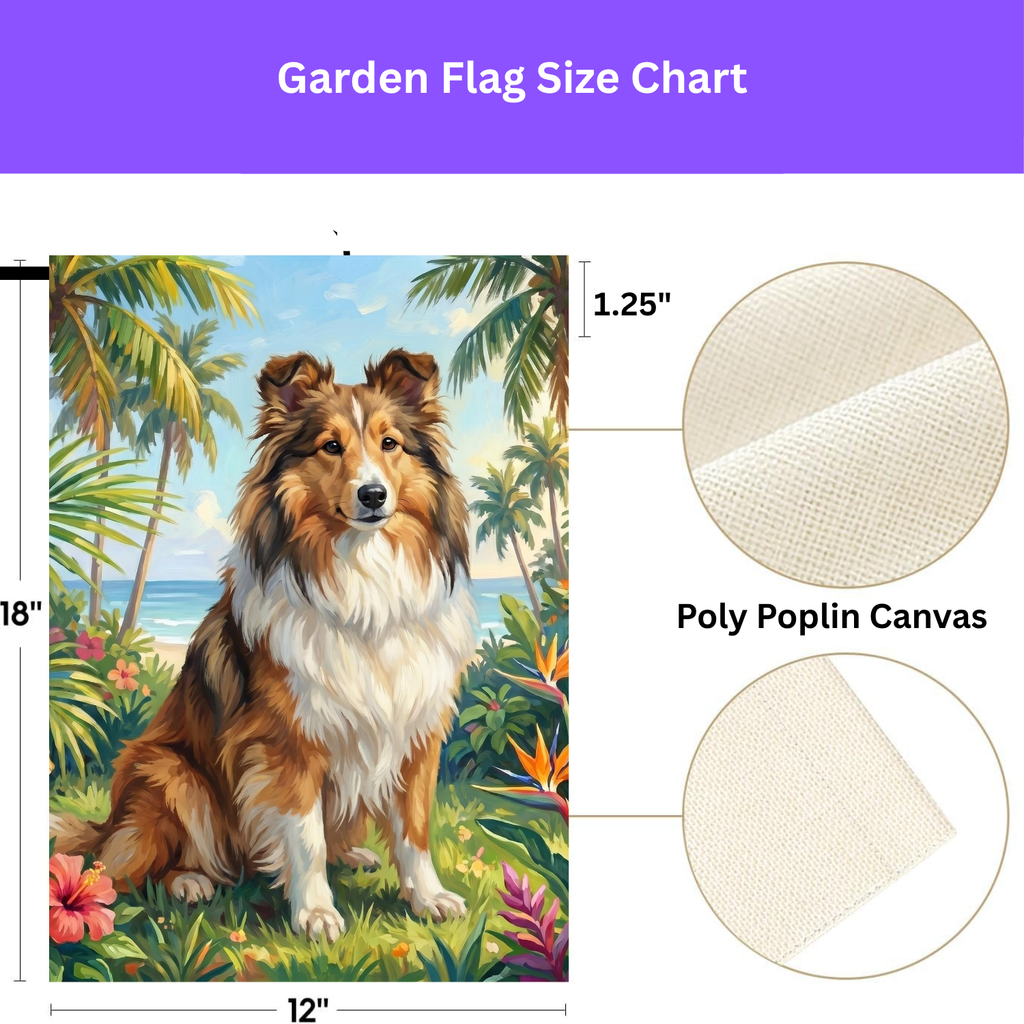Palm Tree Summer Sheltie Garden Flag