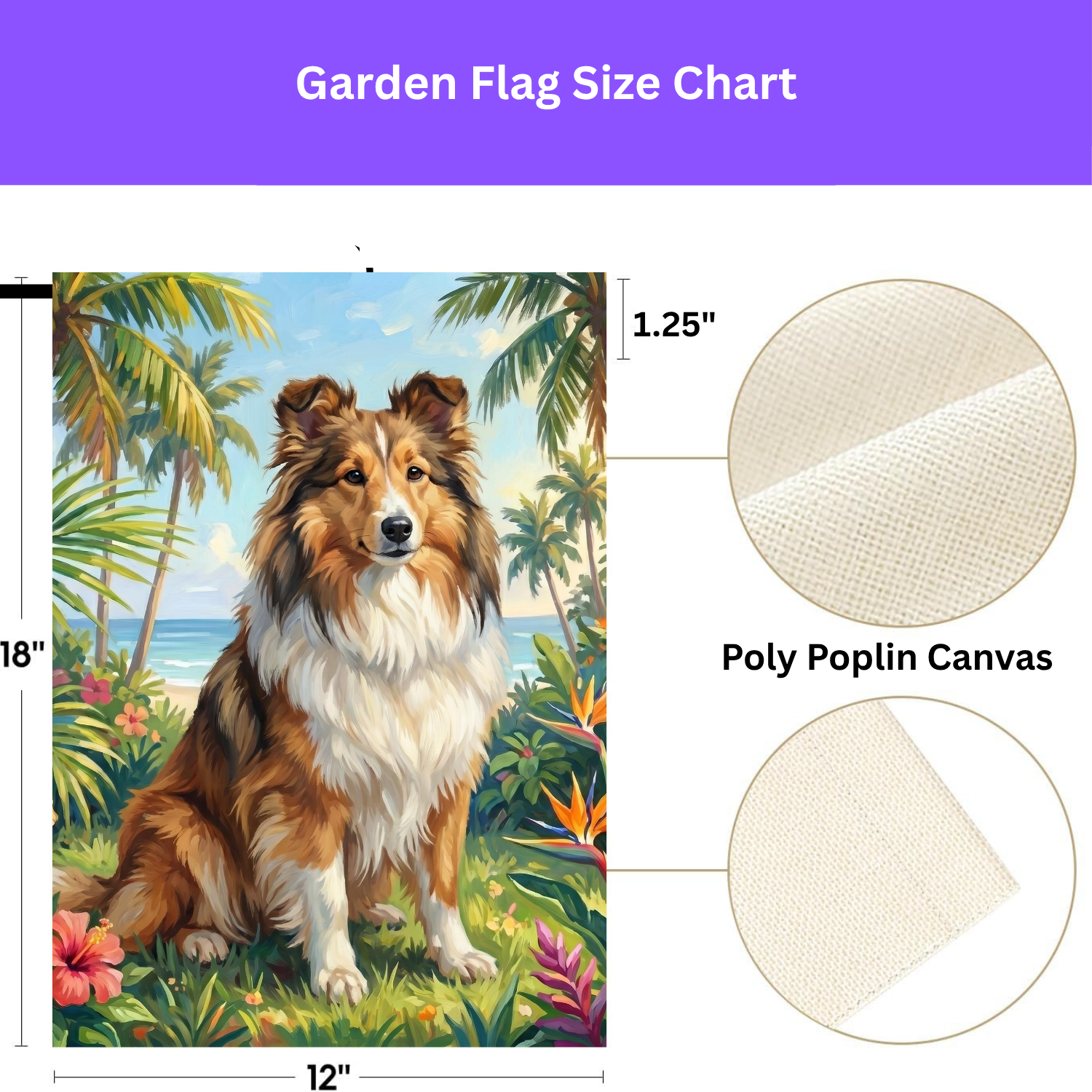 Palm Tree Summer Sheltie Garden Flag