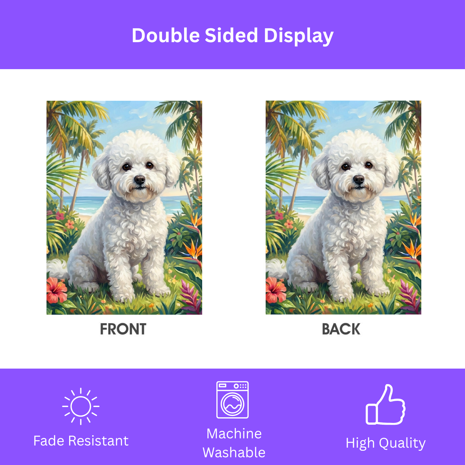Palm Tree Summer Bichon Frise Garden Flag