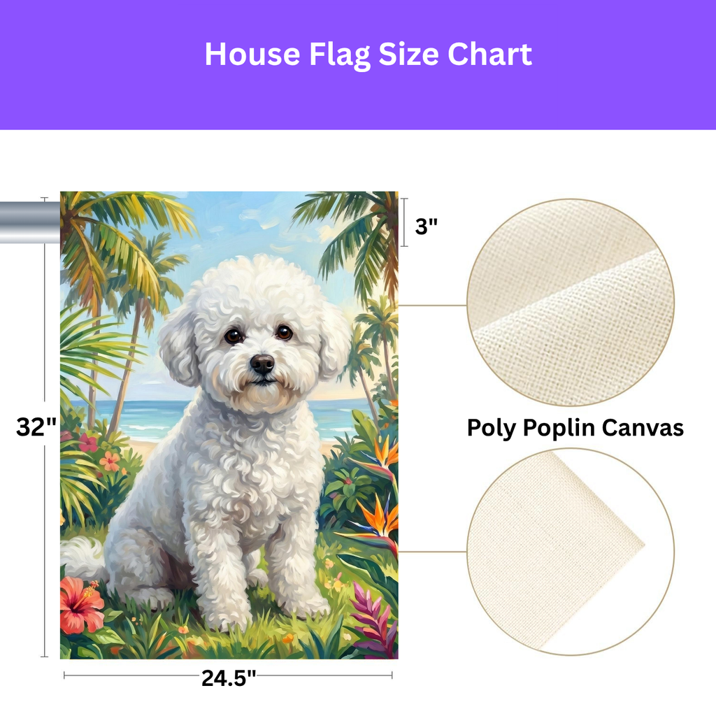 Palm Tree Summer Bichon Frise Garden Flag