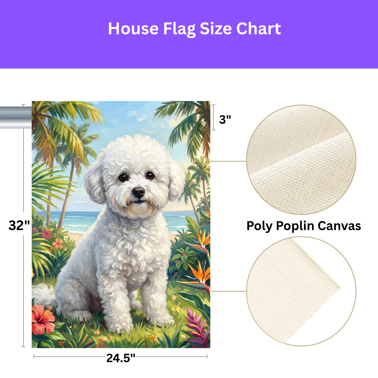 Palm Tree Summer Bichon Frise Garden Flag