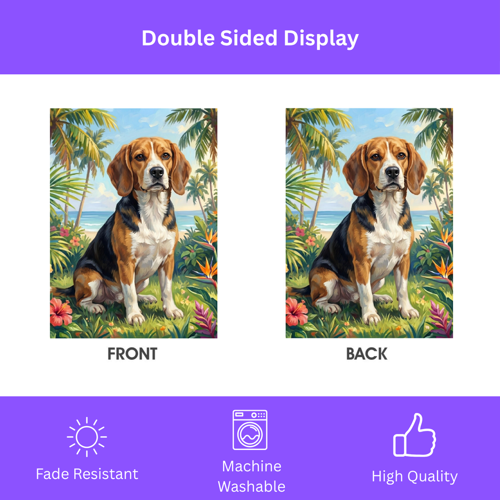 Palm Tree Summer Beagle Garden Flag