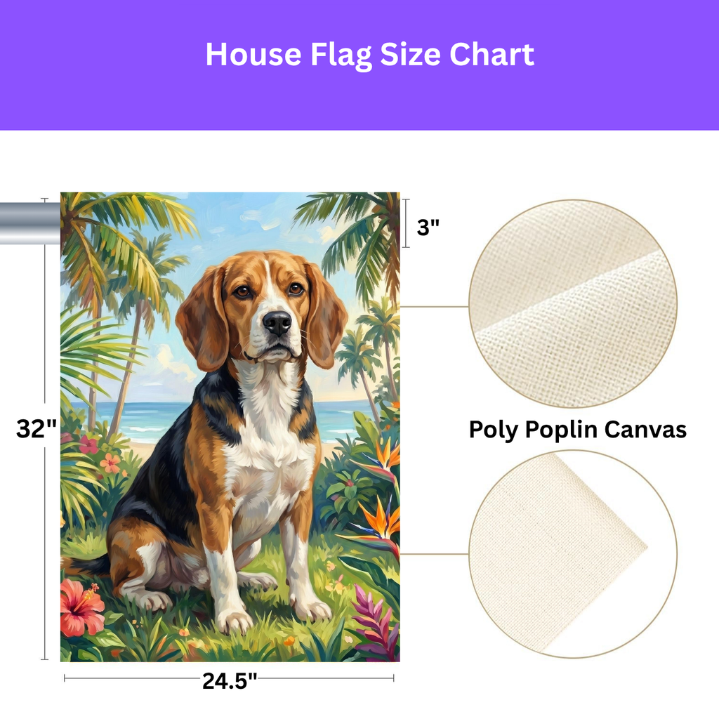 Palm Tree Summer Beagle Garden Flag