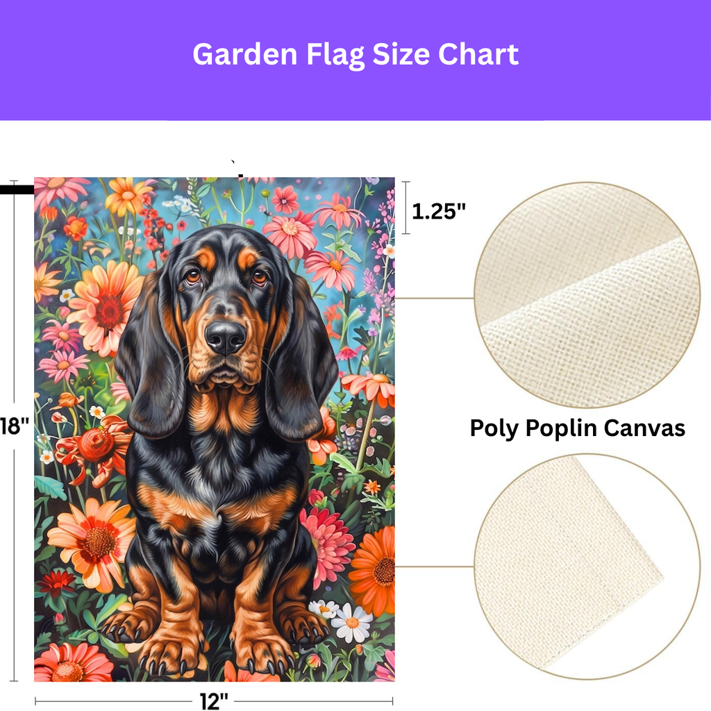 Flower Garden Basset Hound Garden Flag