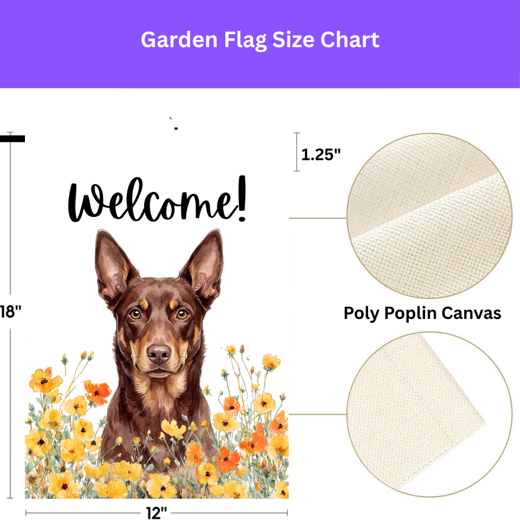 Yellow Poppies Australian Kelpie Welcome Garden Flag