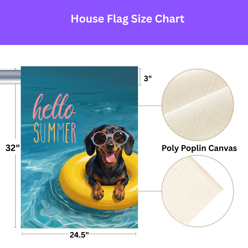 Hello Summer Dachshund Garden Flag