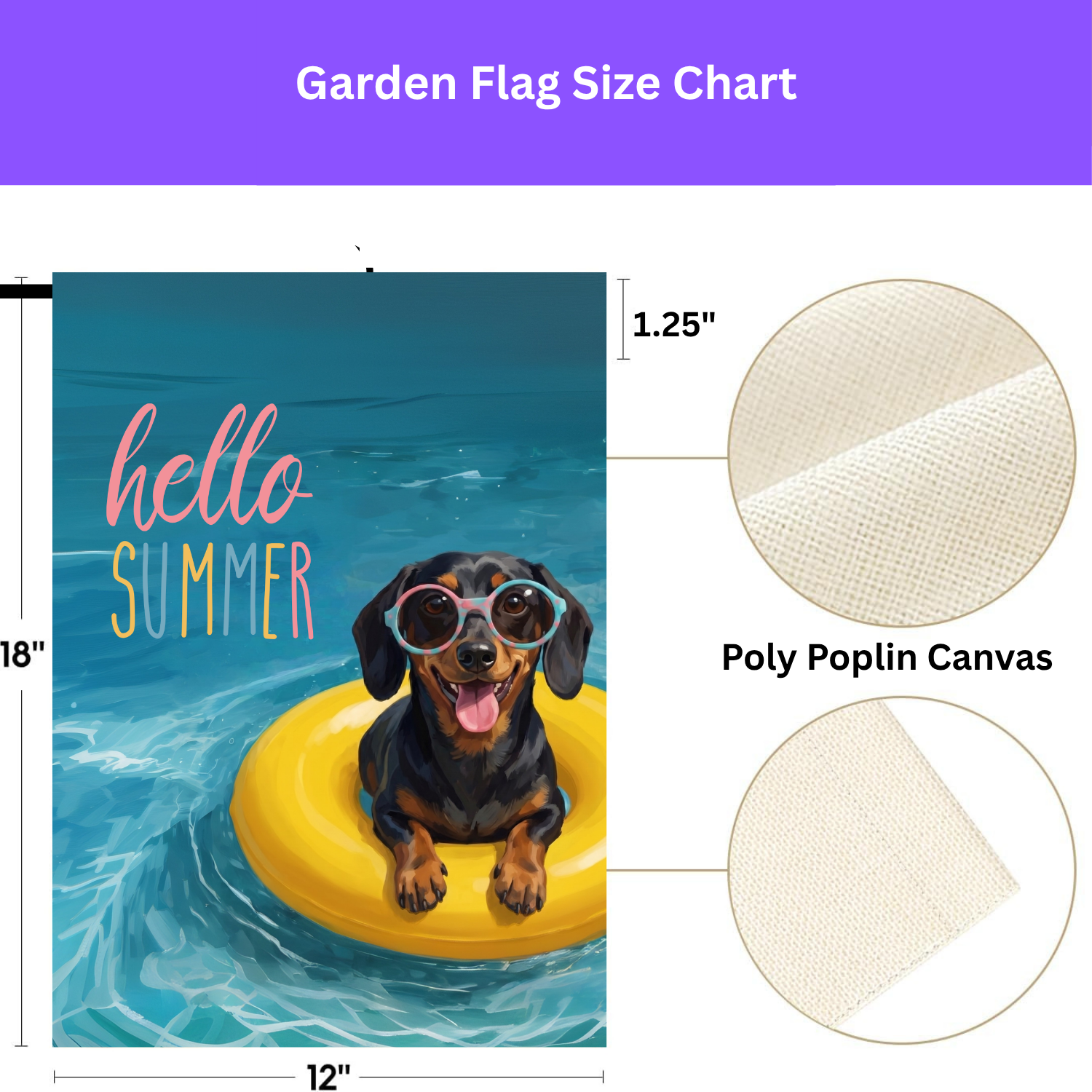 Hello Summer Dachshund Garden Flag
