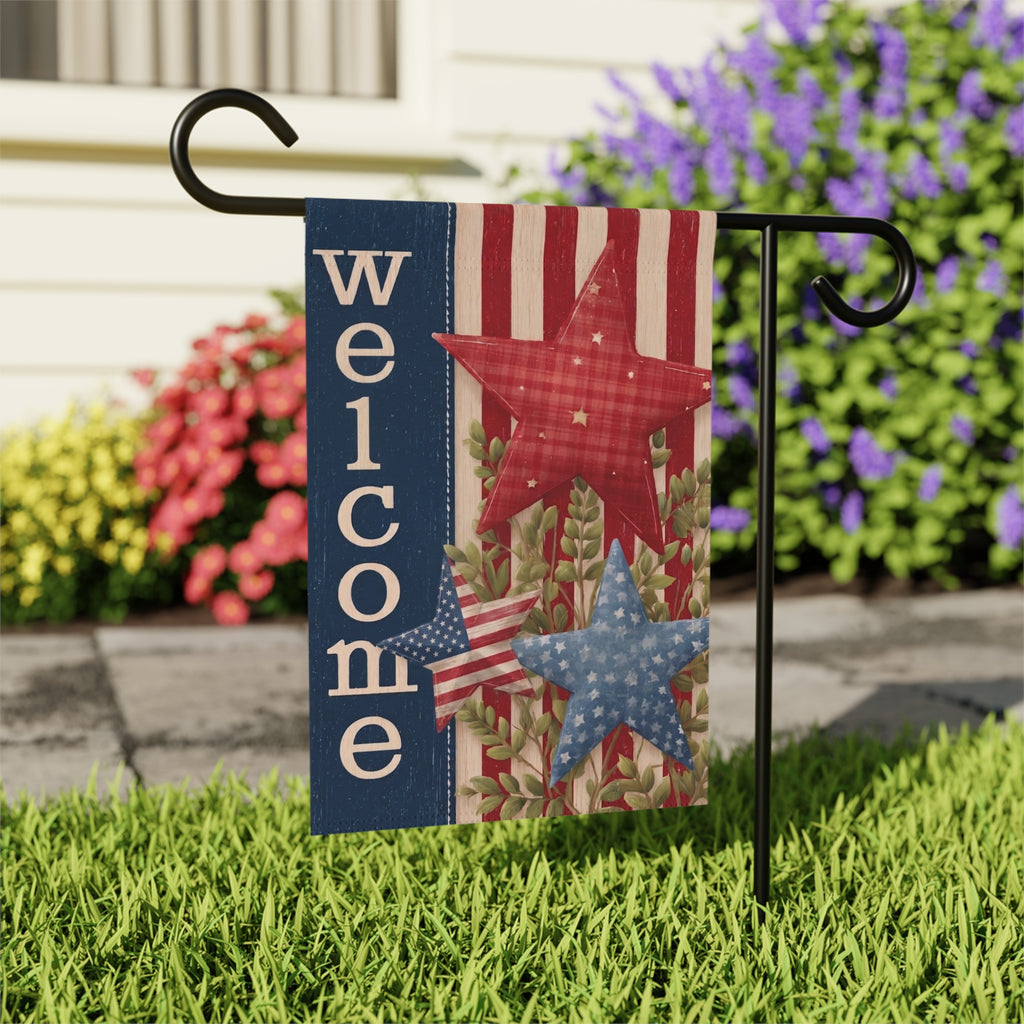 3 Star Patriotic Welcome Garden Flag