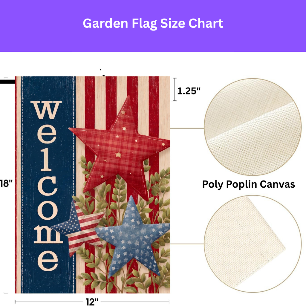 3 Star Patriotic Welcome Garden Flag