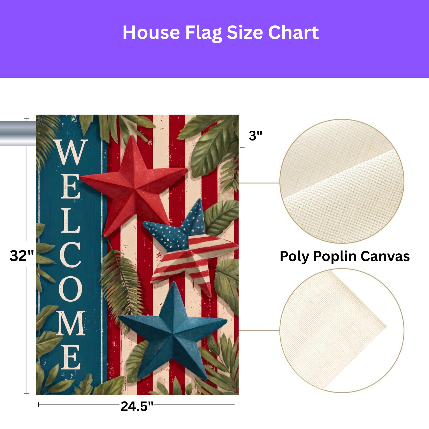 Star Patriotic Welcome Garden Flag - porch decor - Dragonfire Gardens