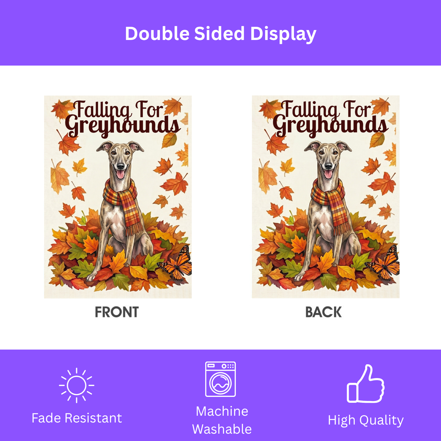 Falling For Greyhounds Garden Flag Double Sided 12x18 24x32 Outdoor