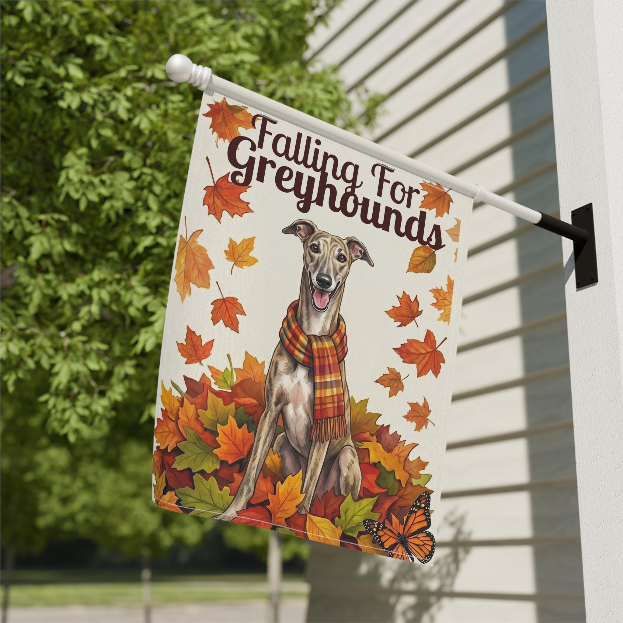 Falling For Greyhounds Garden Flag Double Sided 12x18 24x32 Outdoor