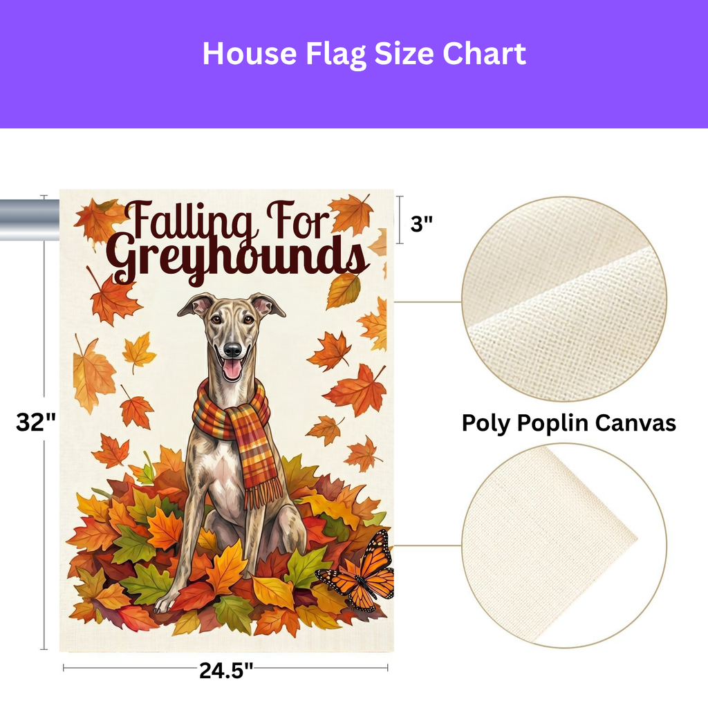 Falling For Greyhounds Garden Flag Double Sided 12x18 24x32 Outdoor