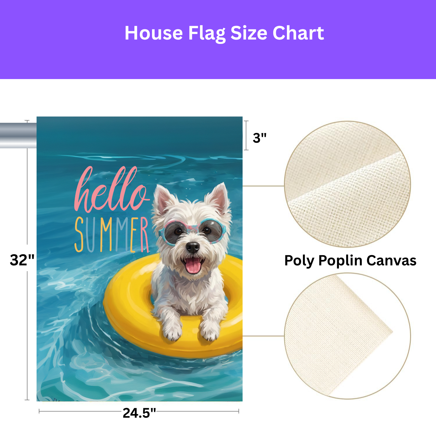 Hello Summer Westie Garden Flag