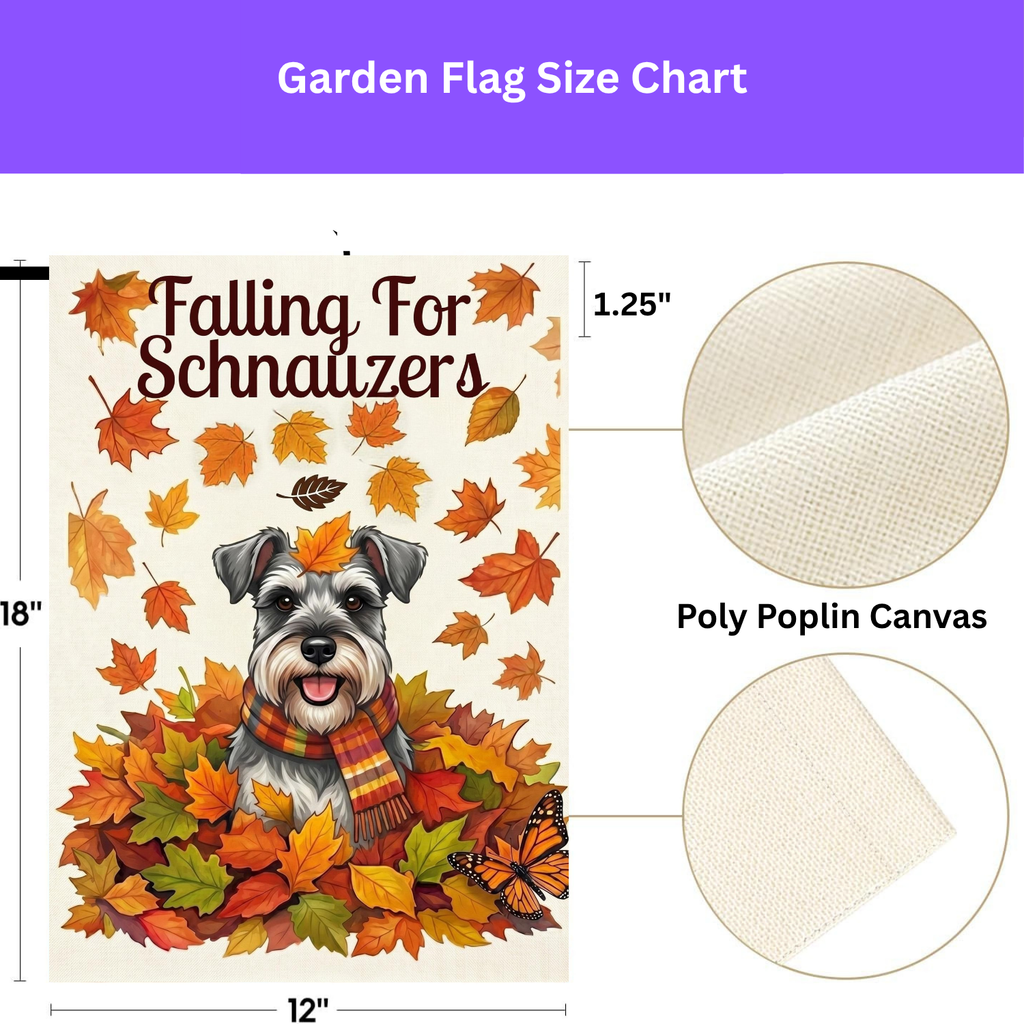 Falling For Schnauzers Autumn Garden Flag