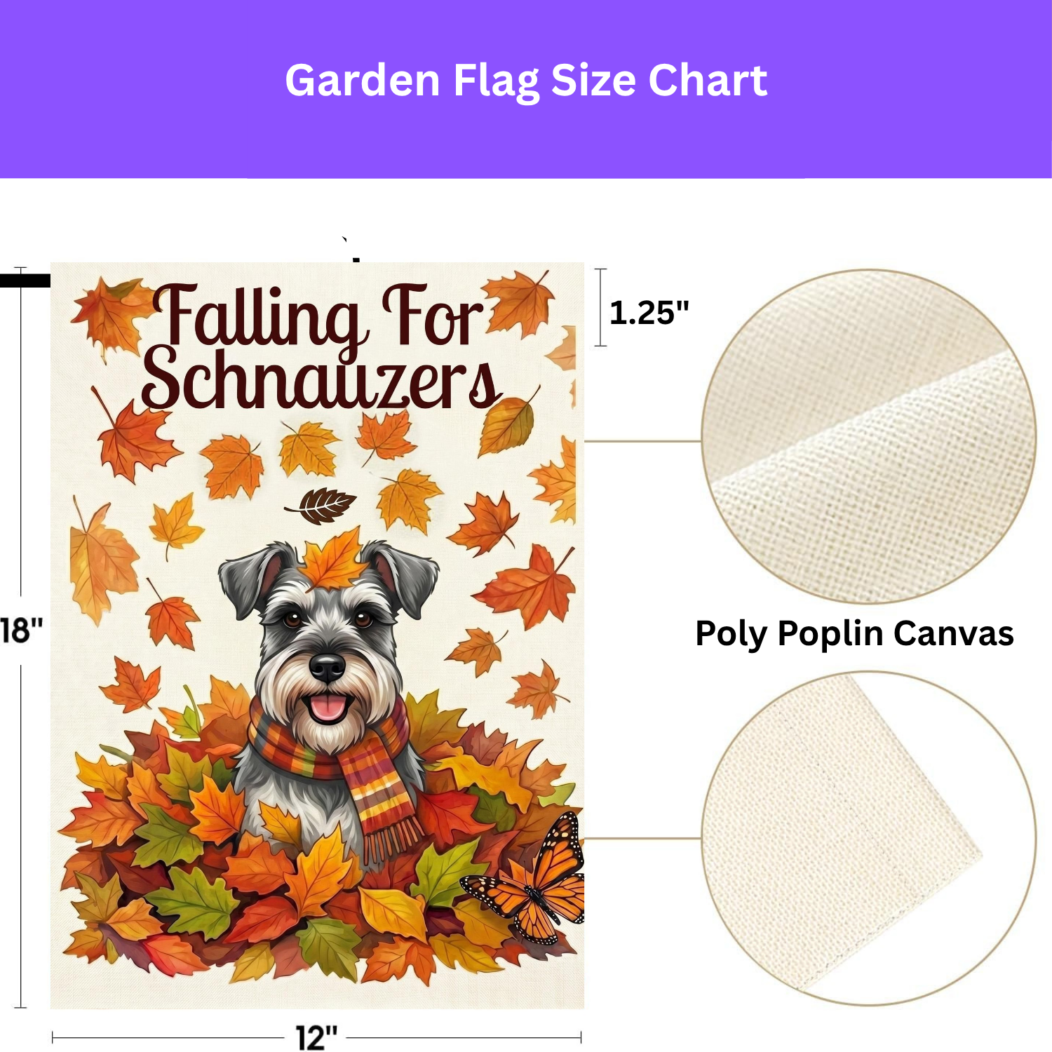 Falling For Schnauzers Autumn Garden Flag