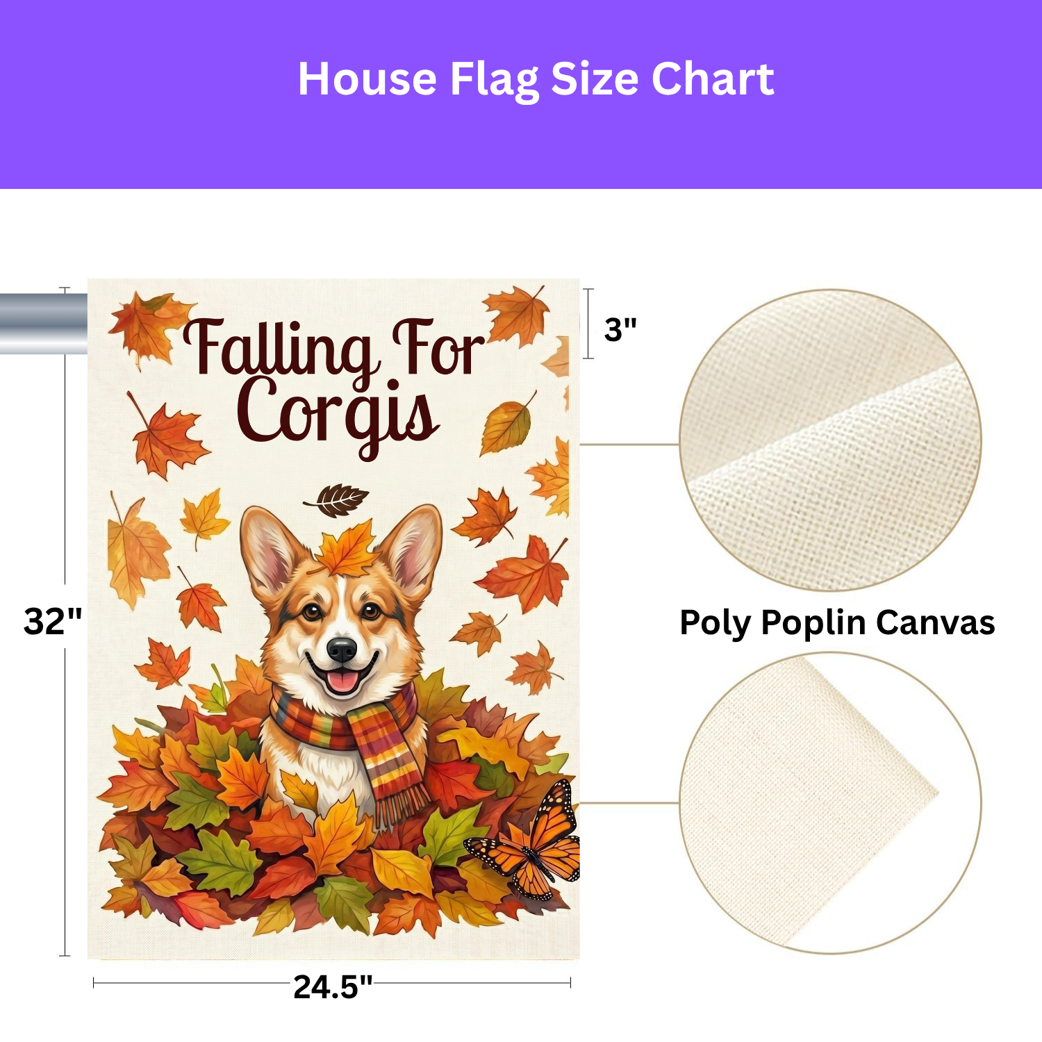 Falling For Corgis Autumn Garden Flag