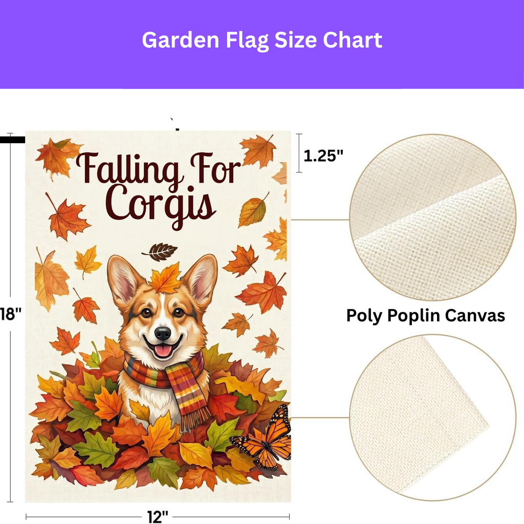 Falling For Corgis Autumn Garden Flag