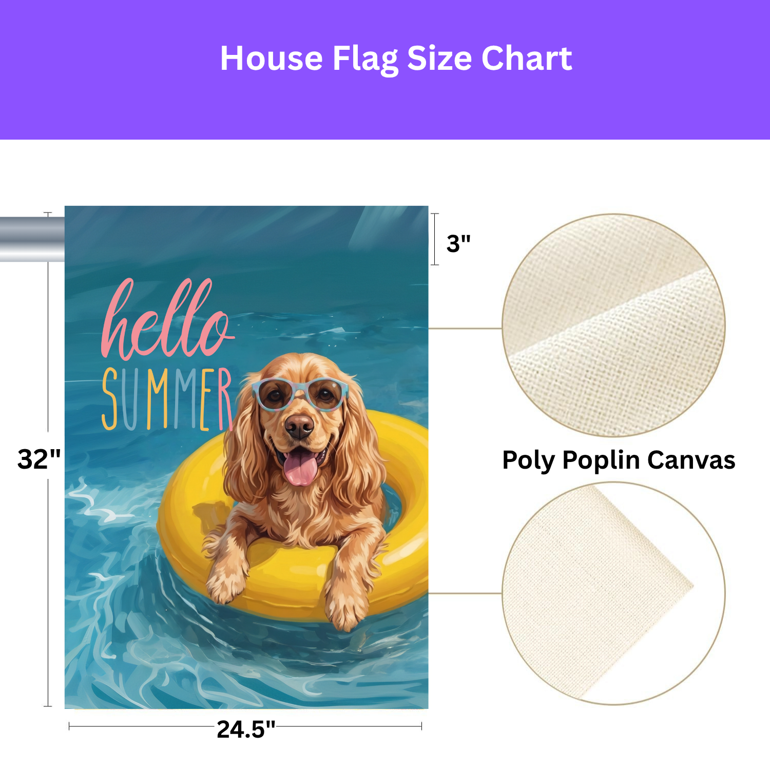 Hello Summer Cocker Spaniel Garden Flag