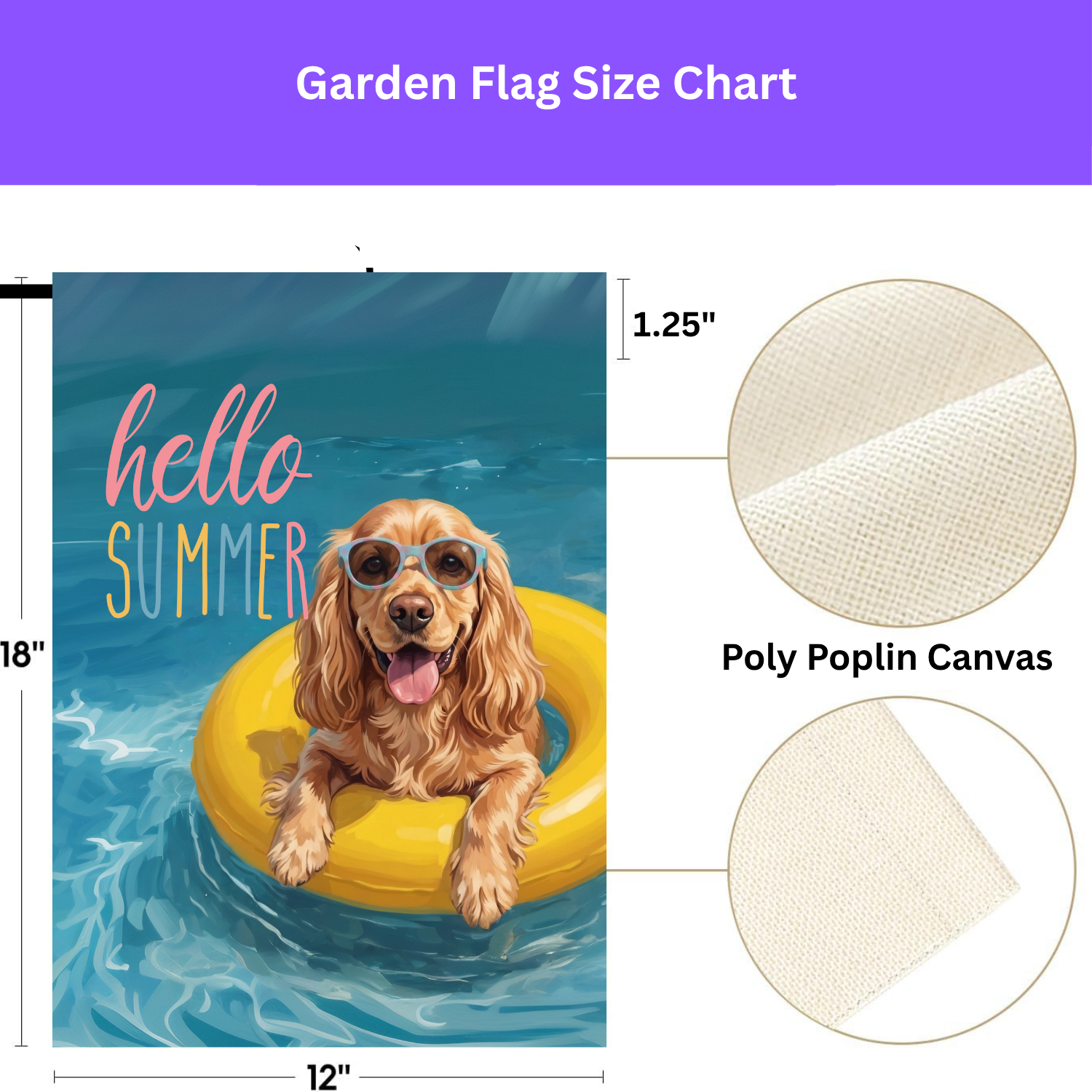 Hello Summer Cocker Spaniel Garden Flag