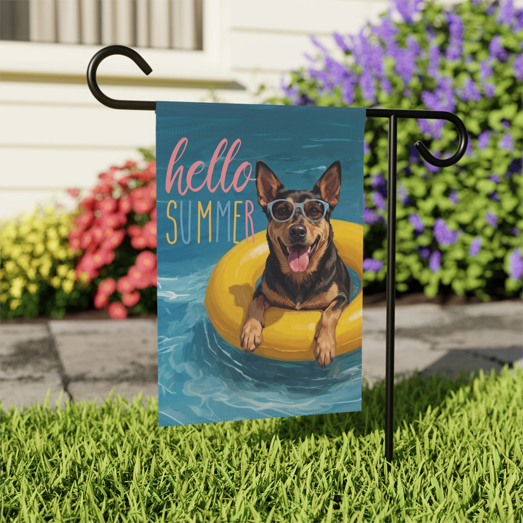 Hello Summer Australian Kelpie Garden Flag