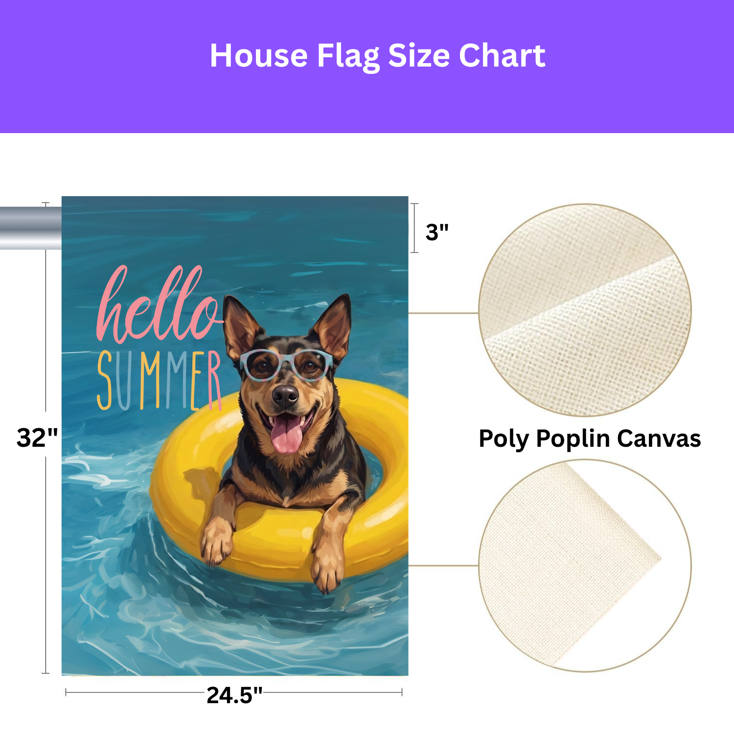 Hello Summer Australian Kelpie Garden Flag