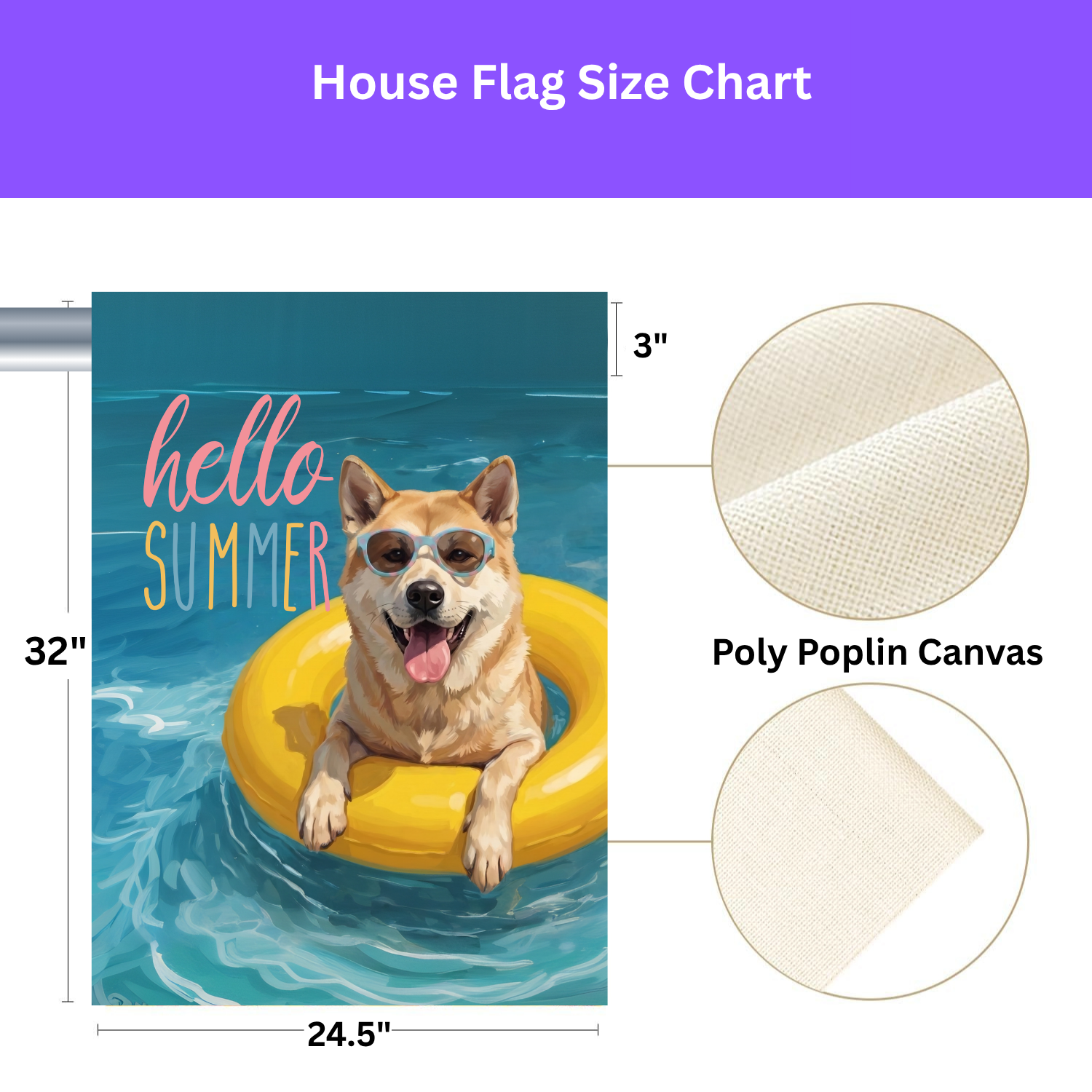 Hello Summer Akita Garden Flag