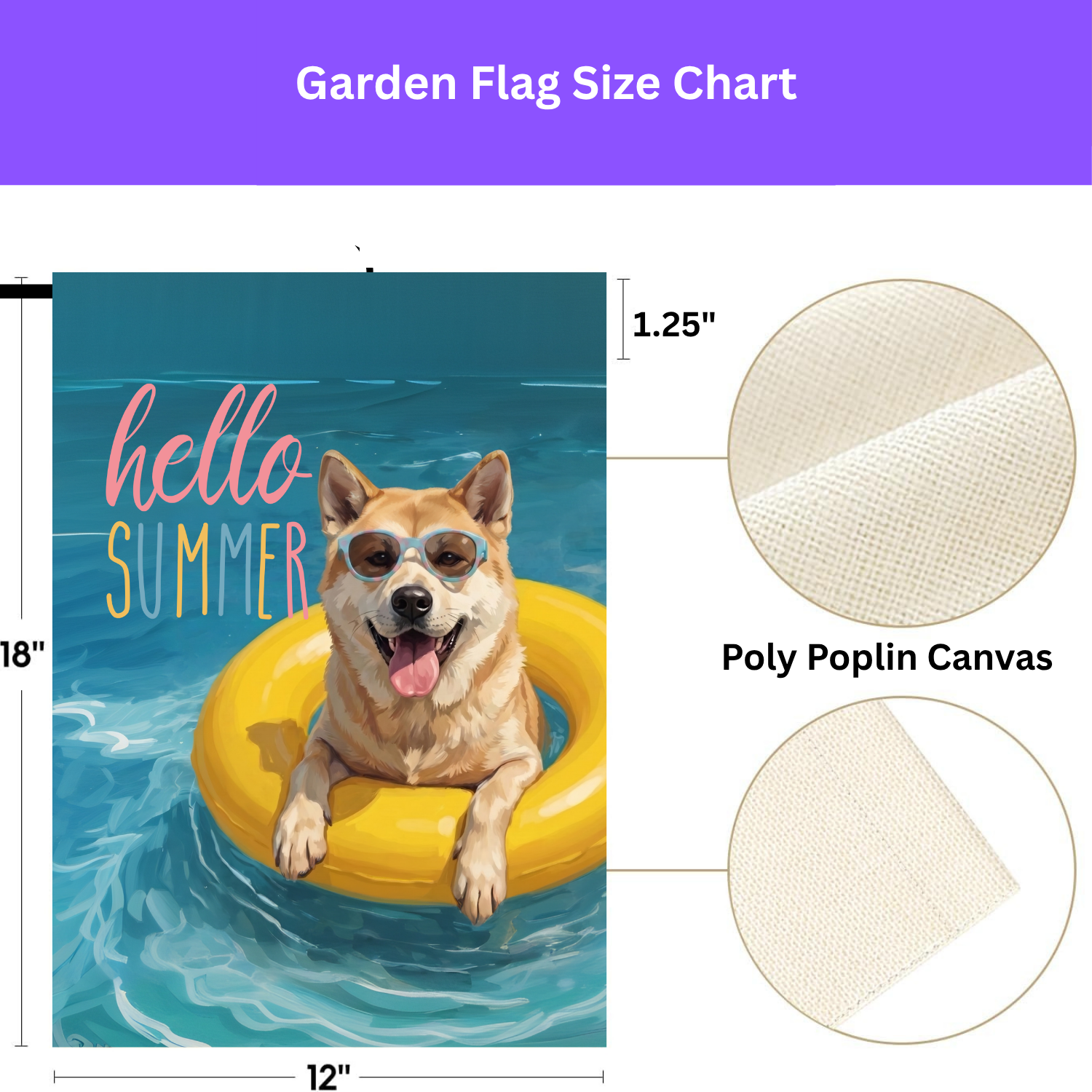 Hello Summer Akita Garden Flag