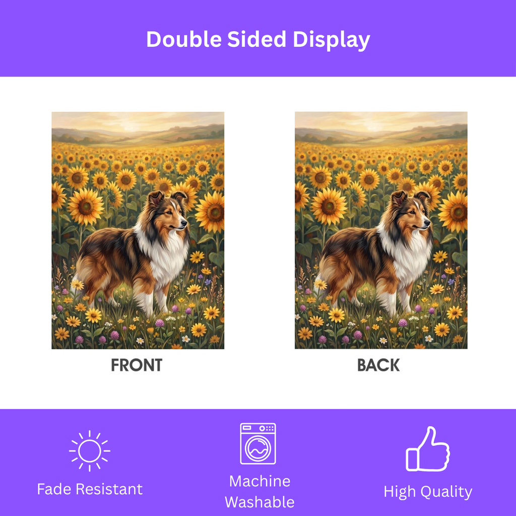 Sunflower Field Sheltie Garden Flag