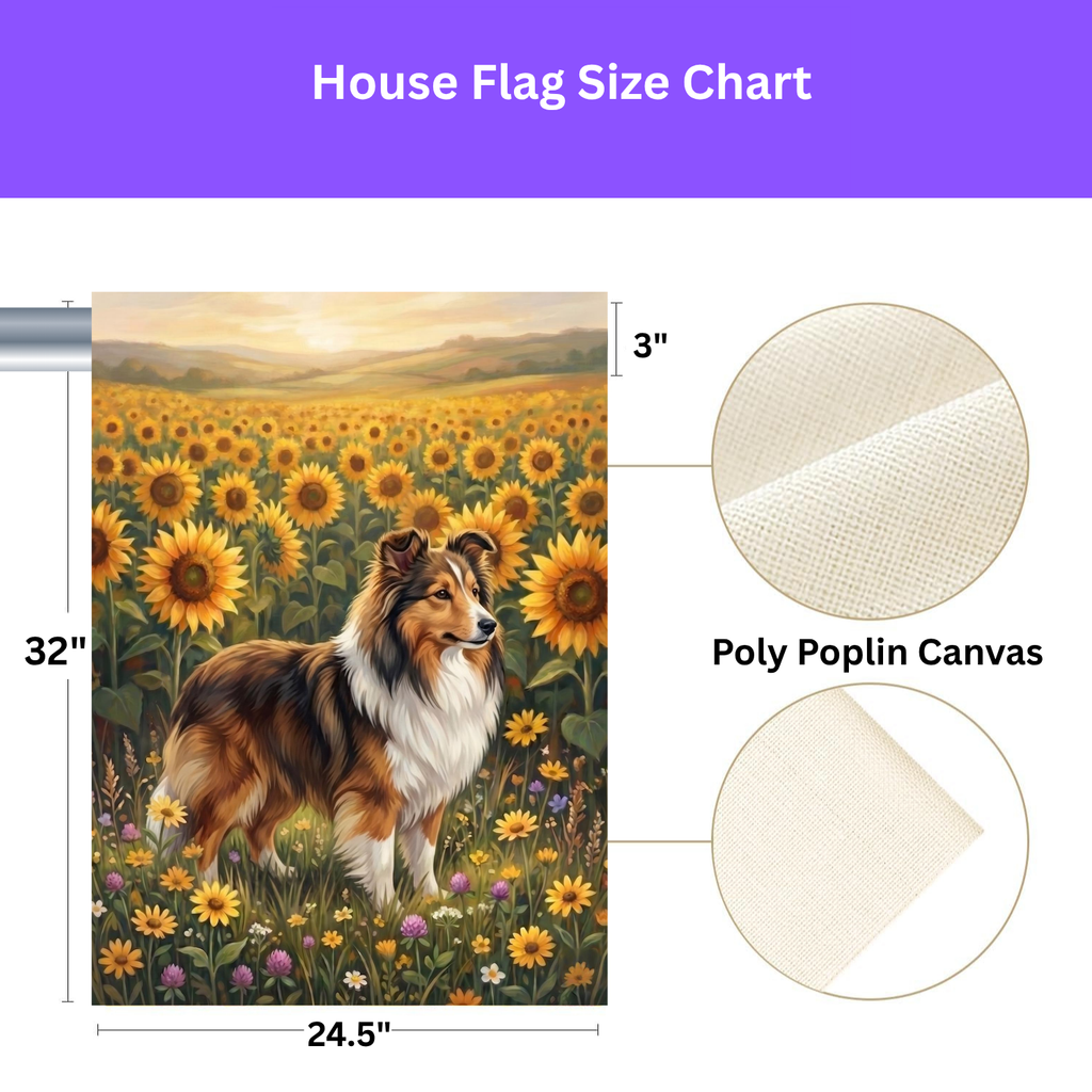 Sunflower Field Sheltie Garden Flag