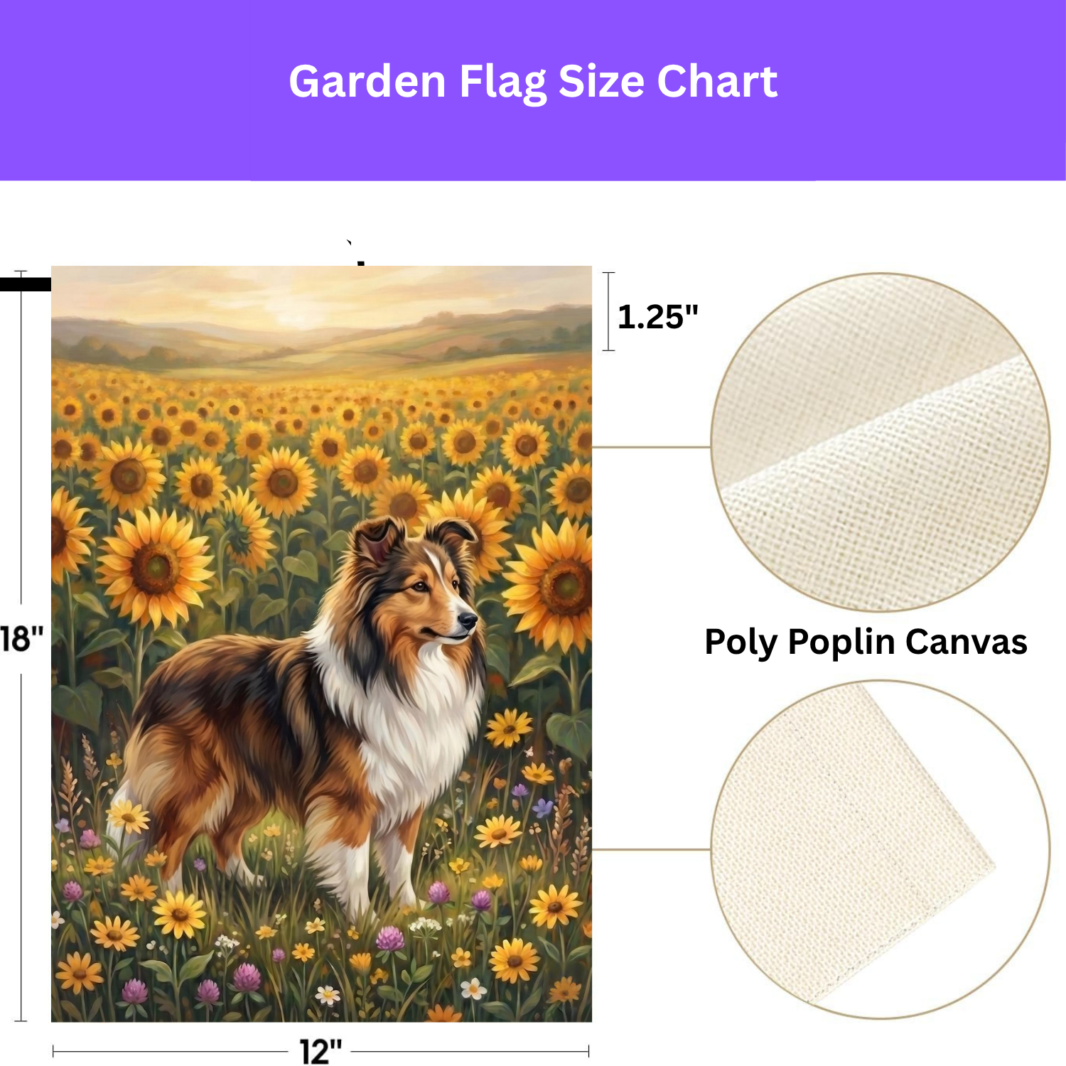 Sunflower Field Sheltie Garden Flag