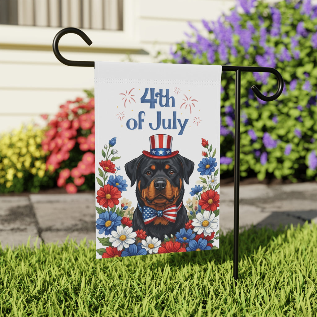4th of July Rottweiler Garden Flag