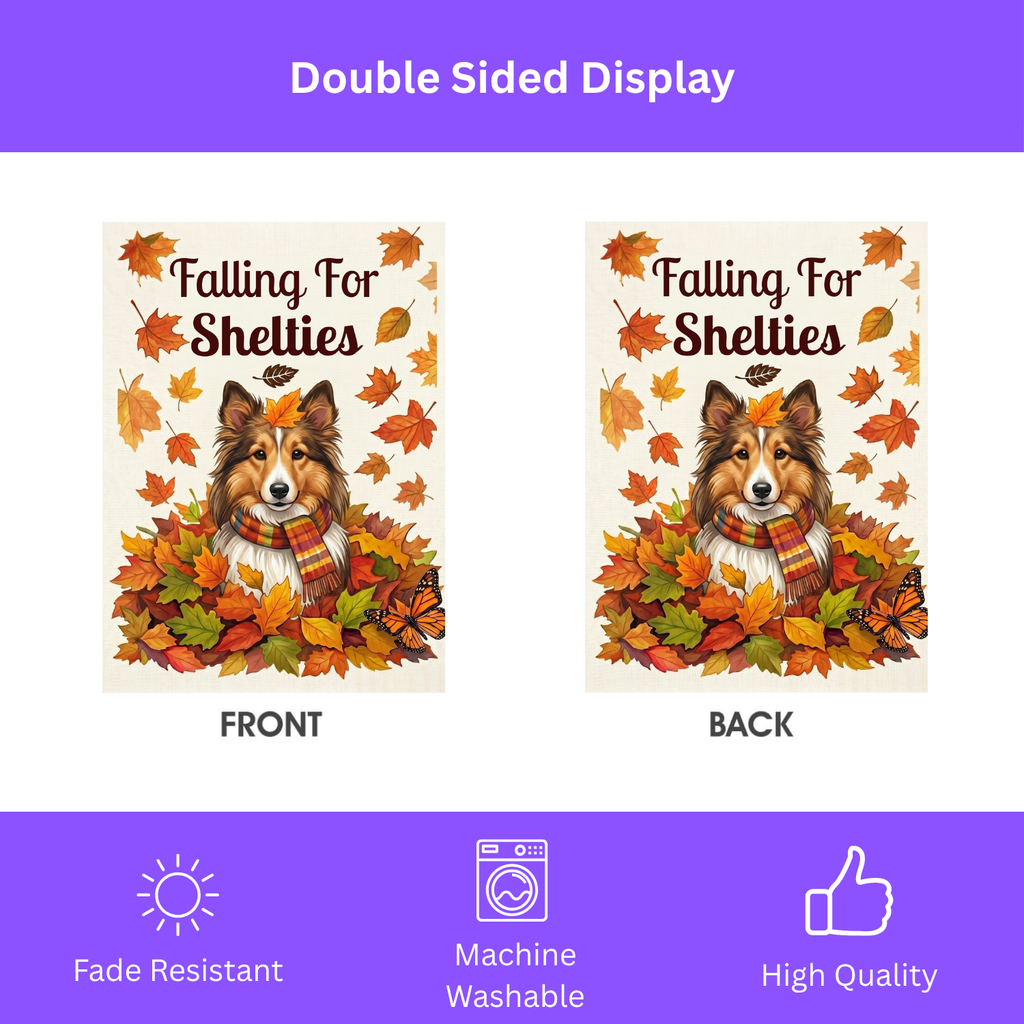 Falling For Shelties Autumn Garden Flag