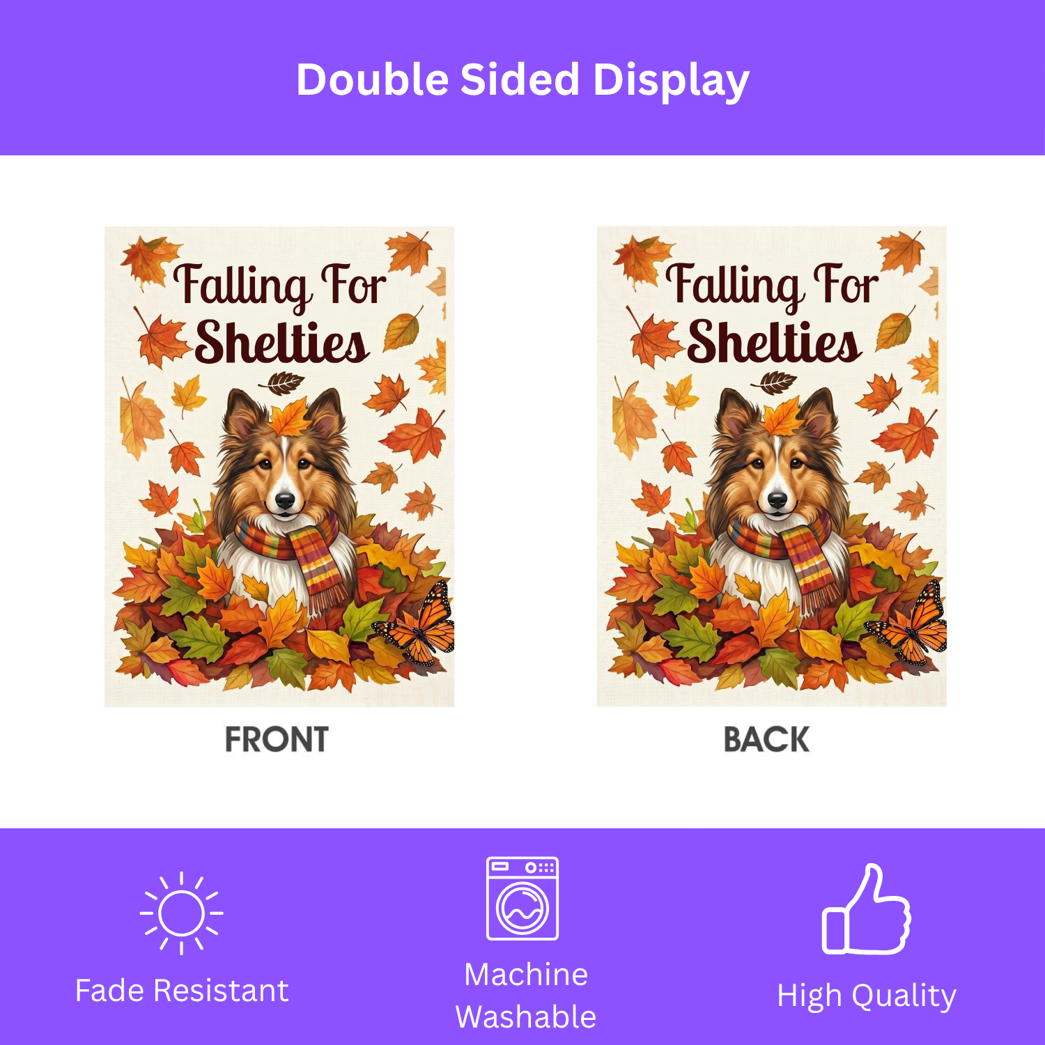 Falling For Shelties Autumn Garden Flag