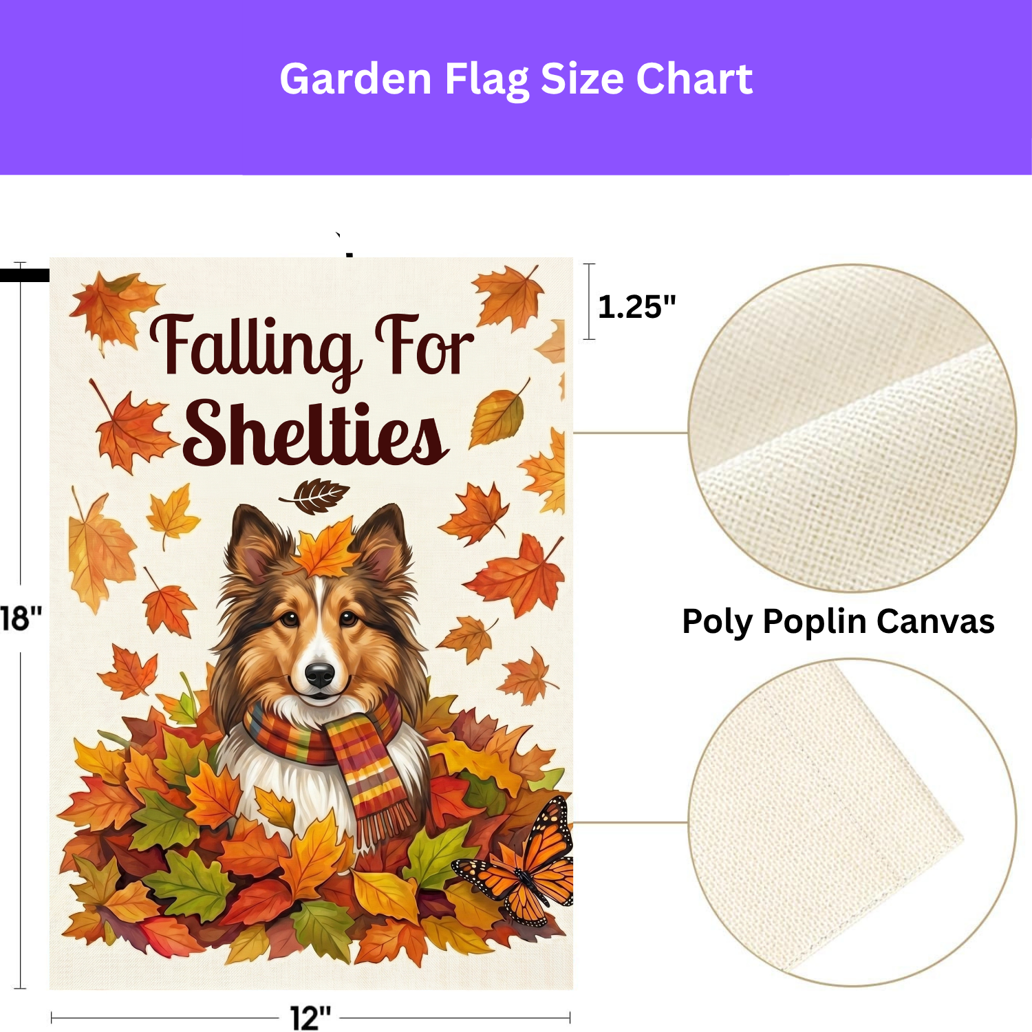 Falling For Shelties Autumn Garden Flag