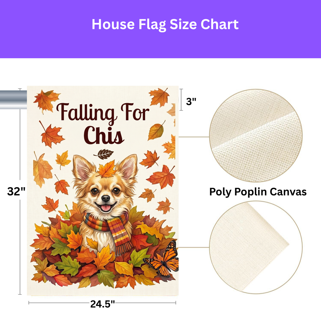 Falling for Chis Chihuahua Autumn Garden Flag