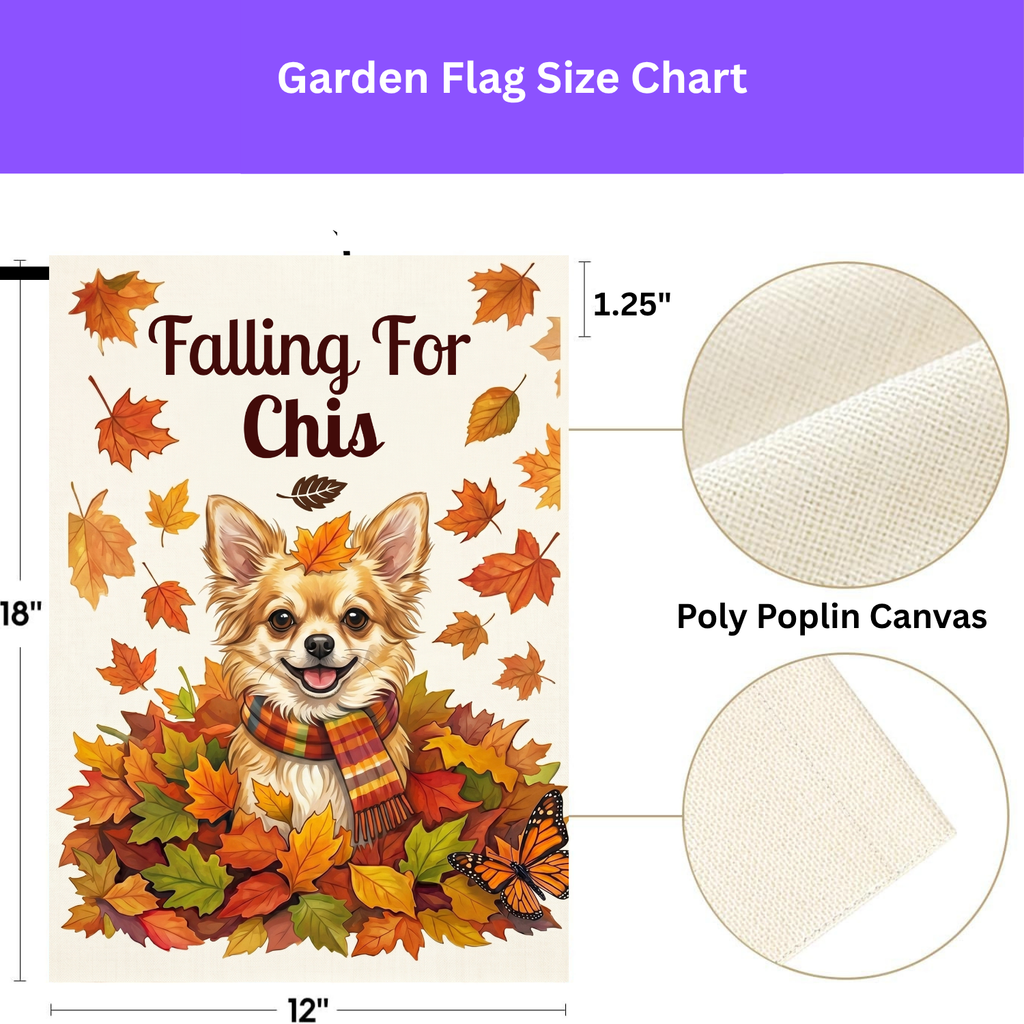 Falling for Chis Chihuahua Autumn Garden Flag